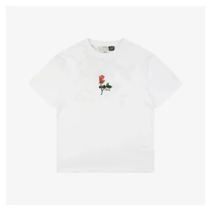 L Rose Print Cotton T-shirt