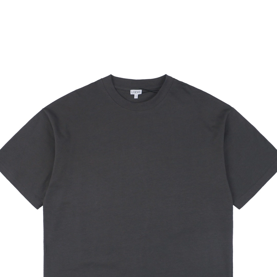 L Sleeve Logo Patch Embroidered T-shirt Grey