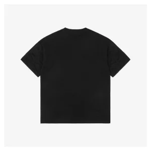 L Sleeve Logo Patch Embroidered T-shirt Black