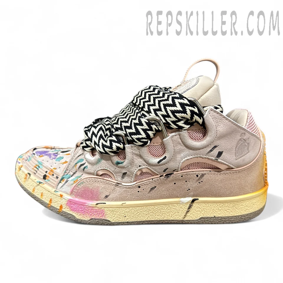 Lanvin Curb Sneakers ‘Pink Paint Splatter’