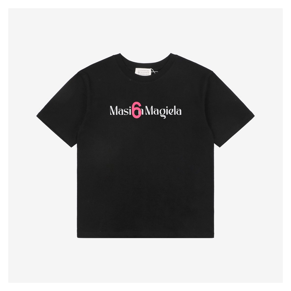 Maison Margiela Calendar Number Pink 6 Print T-shirt