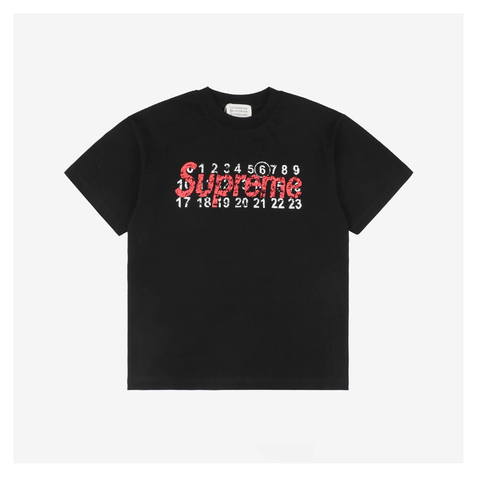 MM Distressed Numbers 6 Graphic T-shirt Black
