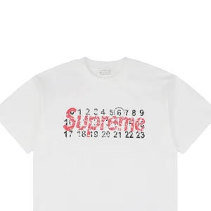 MM Distressed Numbers 6 Graphic T-shirt White