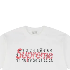 MM Distressed Numbers 6 Graphic T-shirt White