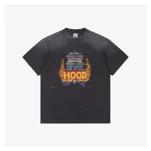 Saint Michael HOOD Flame Wing Graphic T-shirt