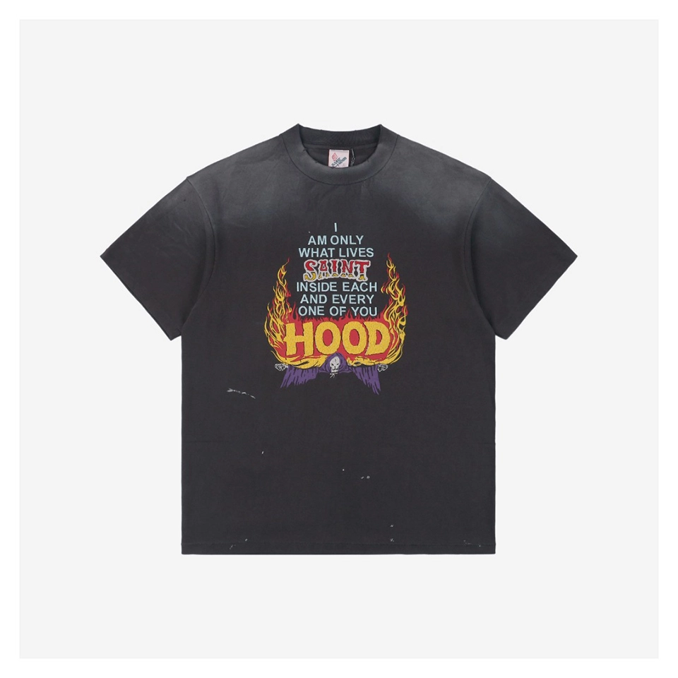 Saint Michael HOOD Flame Wing Graphic T-shirt