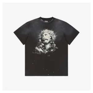 Saint Michael Luminous Jesus Crown of Thorns T-shirt