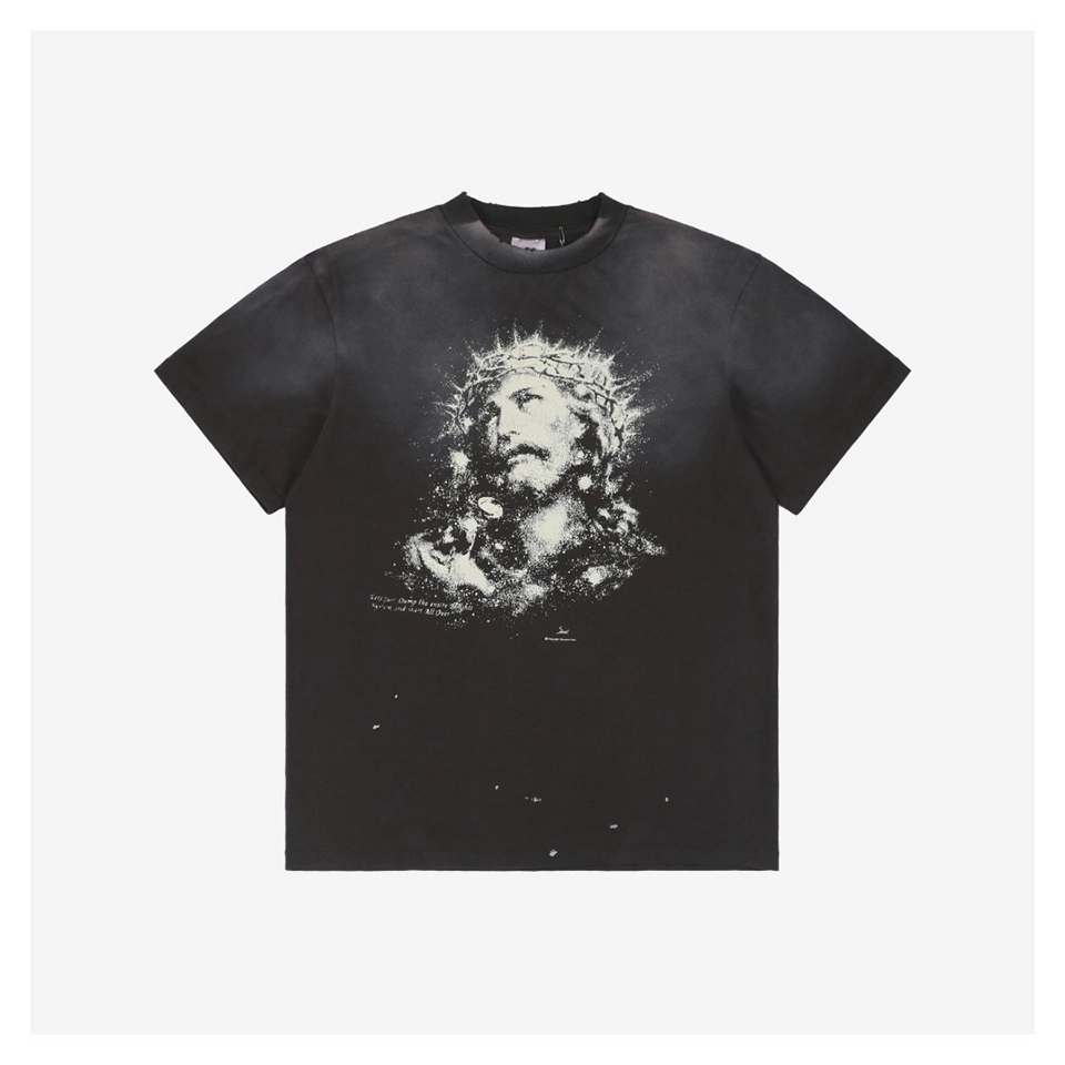 Saint Michael Luminous Jesus Crown of Thorns T-shirt