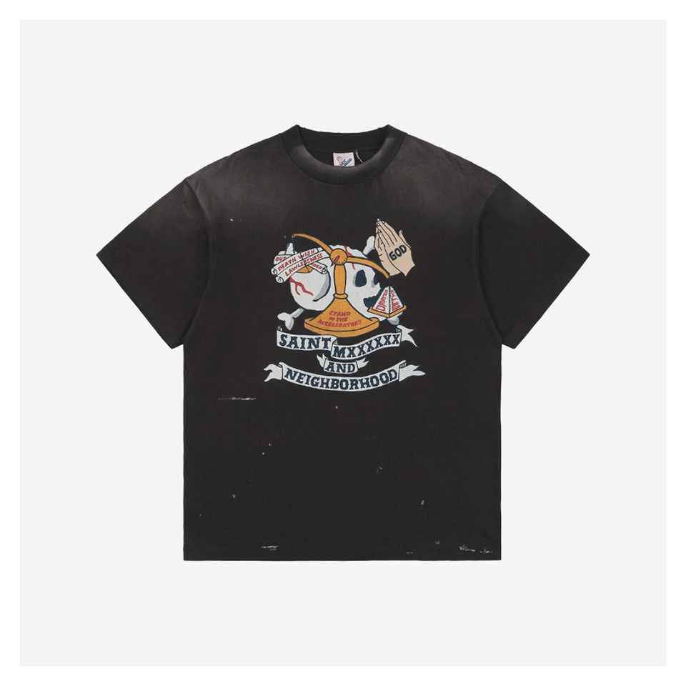 Saint Michael Skull & Balance Graphic T-shirt