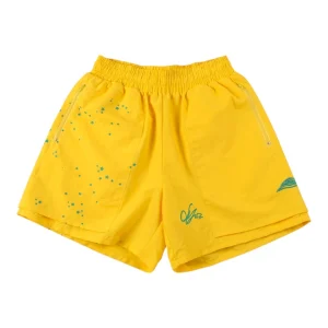 Sp5der 55555 Worldwide Embroidered Starry Sky Shorts Yellow