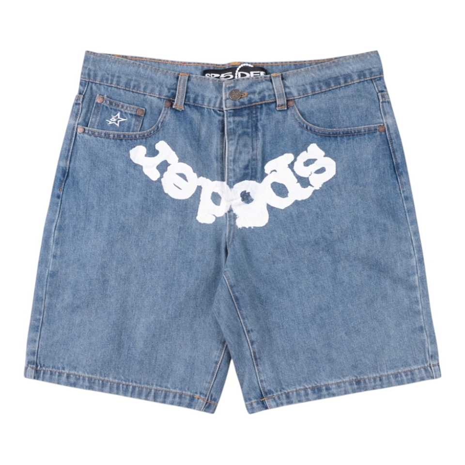Sp5der 555555 5star Vintage Denim Shorts