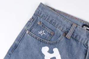 Sp5der 555555 5star Vintage Denim Shorts11