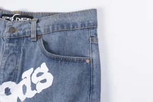 Sp5der 555555 5star Vintage Denim Shorts4