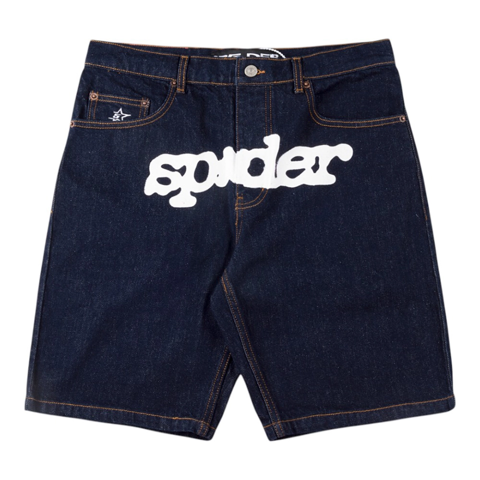 Sp5der 555555 Denim Unisex Casual Shorts Black