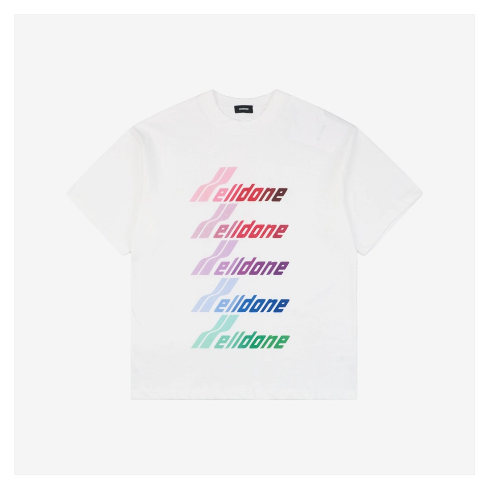 We11done Multicolor Gradient Logo T-shirt White