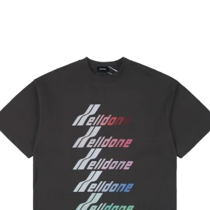 We11done Multicolor Gradient Logo T-shirt Dark Grey
