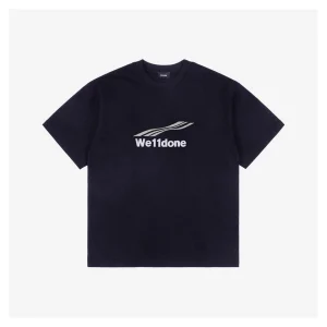 We11done Wave Letter Embroidery T-shirt