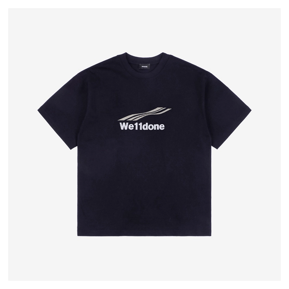 We11done Wave Letter Embroidery T-shirt