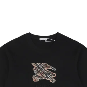 BBry Checked Equestrian Knight Embroidered T-shirt Black