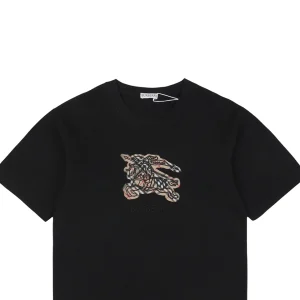 BBry Checked Equestrian Knight Embroidered T-shirt Black