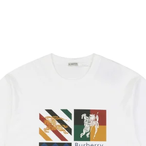 BBry Knight Emblem Color Block Graphic T-shirt White