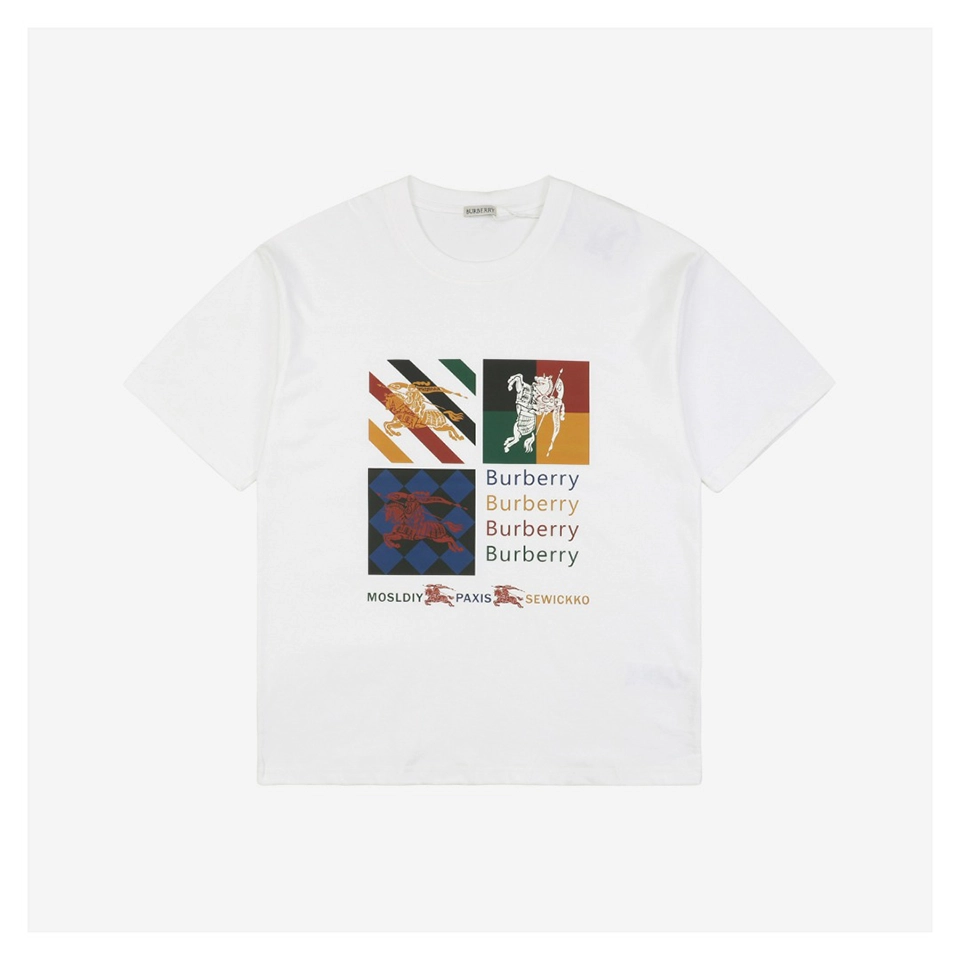 BBry Knight Emblem Color Block Graphic T-shirt White
