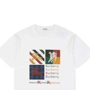 BBry Knight Emblem Color Block Graphic T-shirt White