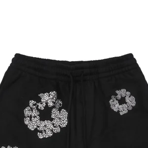 Denim Tears Crystal Cotton Flower Shorts Black