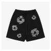 Denim Tears Crystal Cotton Flower Shorts (Black/Grey)