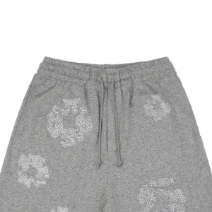 Denim Tears Crystal Cotton Flower Shorts Grey