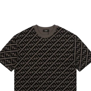 F Full Monogram Velvet Print T-shirt Green