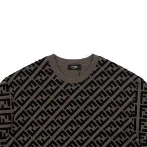 F Full Monogram Velvet Print T-shirt Green