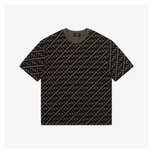 F Full Monogram Velvet Print T-shirt Green