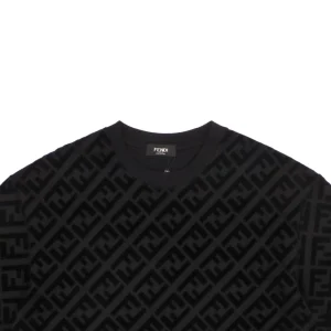 F Full Monogram Velvet Print T-shirt Black