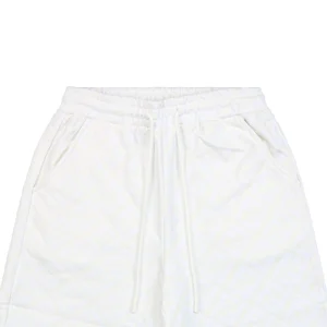F Monogram Velvet Logo Pattern Shorts White