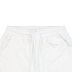F Monogram Velvet Logo Pattern Shorts White