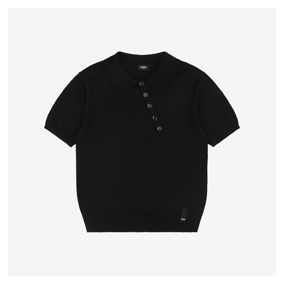 F Polo Diagonal Button T-shirt