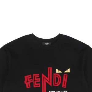 F Red Letter Monster Eyes Graphic T-shirt Black