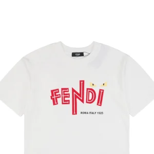 F Red Letter Monster Eyes Graphic T-shirt White