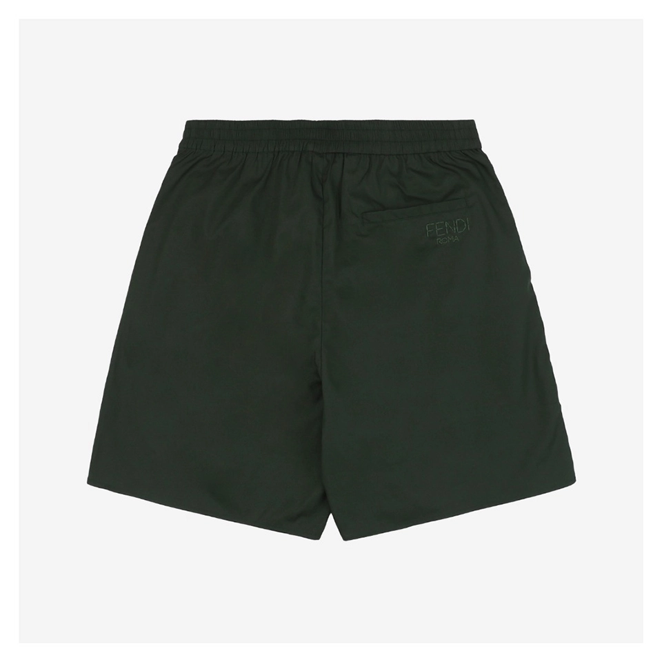 F Solid Color Bermuda Shorts Green