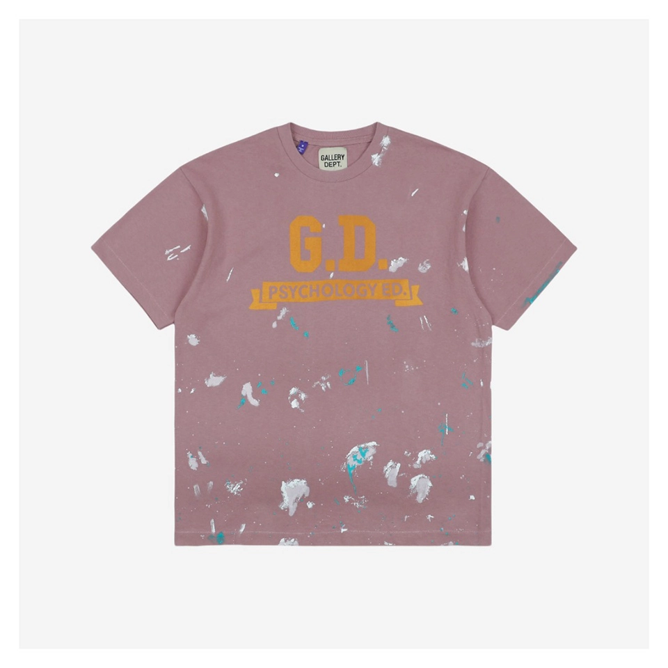 Gallery Dept GD Scroll Letter Print T-shirt - Dirty Pink
