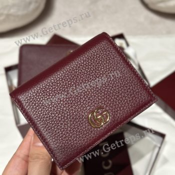 Gucci 456126 Bi-color GG Marmont Small Wallet Red