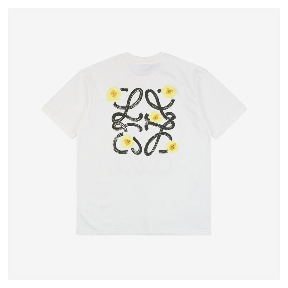 L Daisy Logo Print T-shirt White