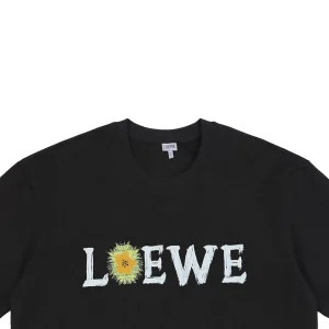 L Daisy Logo Print T-shirt Black