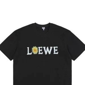 L Daisy Logo Print T-shirt Black