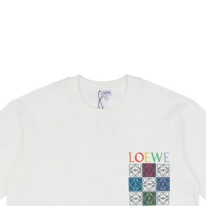 L Multicolor Anagram Grid Graphic T-shirt White