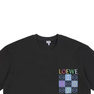 L Multicolor Anagram Grid Graphic T-shirt Black