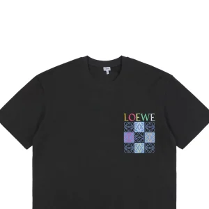 L Multicolor Anagram Grid Graphic T-shirt Black