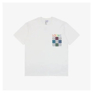 L Multicolor Anagram Grid Graphic T-shirt White