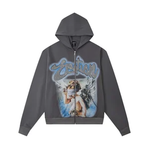Mixed Emotion Angel Charcoal Hoodie1